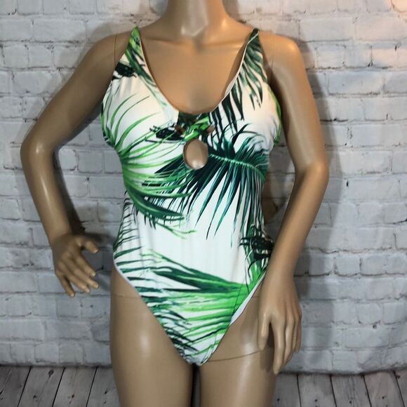 TiniBikini Palm Fronds Print One Piece Swimsuit XL - Picture 2 of 16